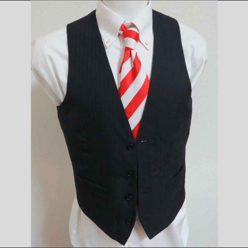 Sz S Navy Blue Stripe Floral Alfani Mens #25Y Suit Vest